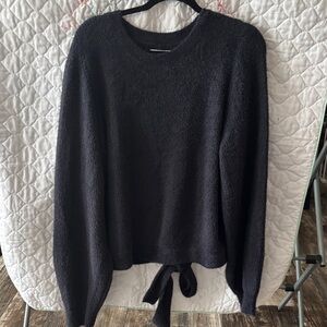 American Eagle Women's Black Sweater with Tie Detail